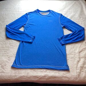 Orvis Dri Release Trout Bum Long Sleeve Crew Neck T-Shirt Blue Size Small